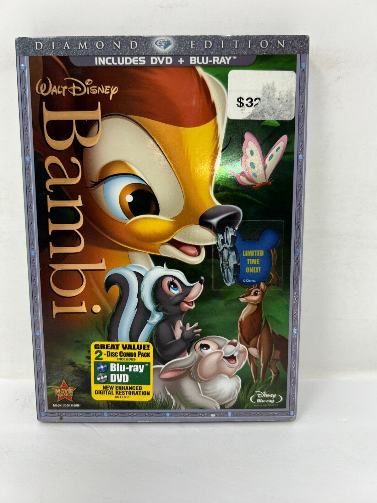 Bambi (DVD + Blu-ray) Disney Classic Diamond Edition Good Condition!!!