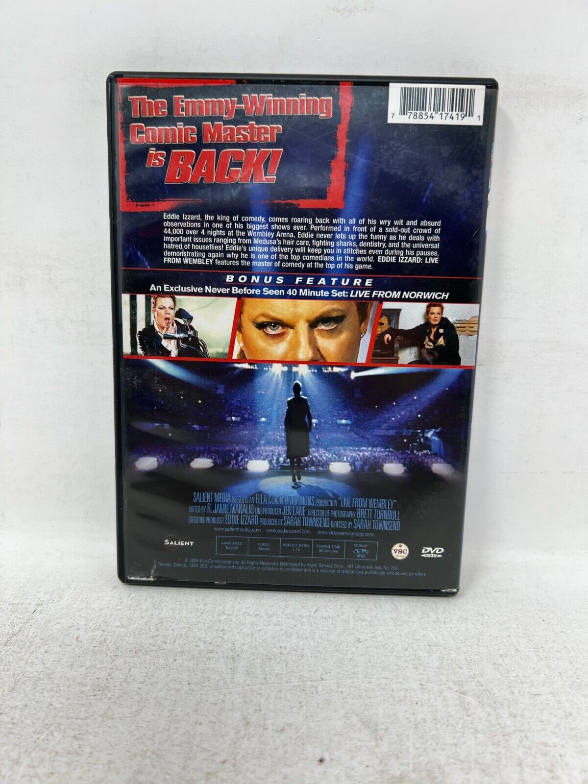 Eddie Izzard Live from Wembley (DVD) Music Concert Good Condition!!!