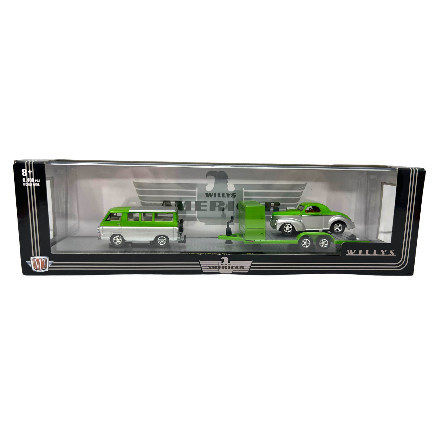 M2 Machines Americar Dodge A100 Van & 1941 Willys Coupe Auto-Hauler 1:64 Diecast