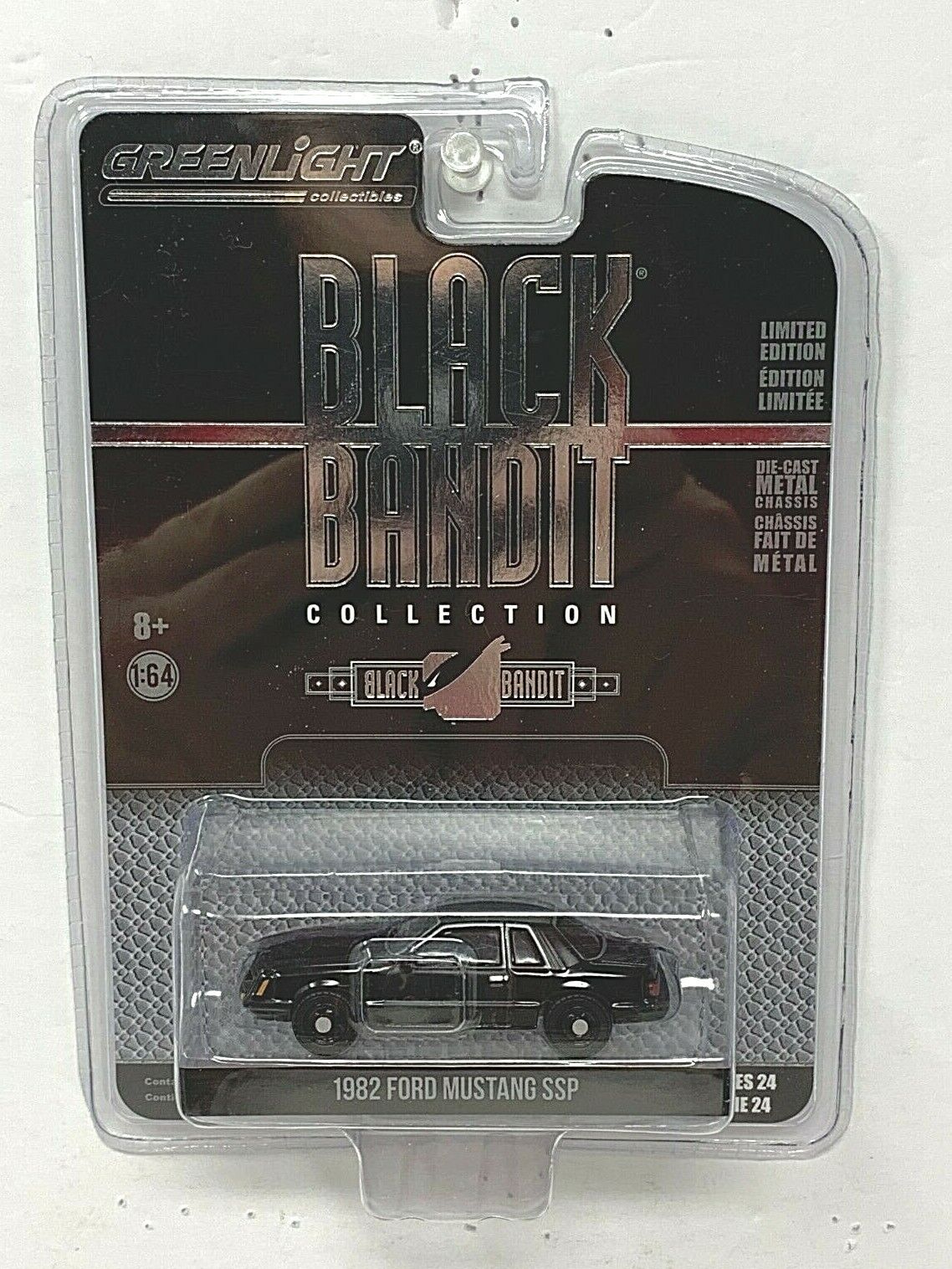 Greenlight 1982 Ford Mustang SSP Black Bandit Collection Series 24 1:64 Diecast