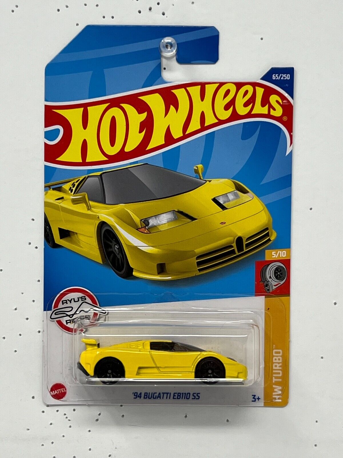 Hot Wheels HW Turbo '94 Bugatti EB110 SS Yellow 1:64 Diecast Version 3