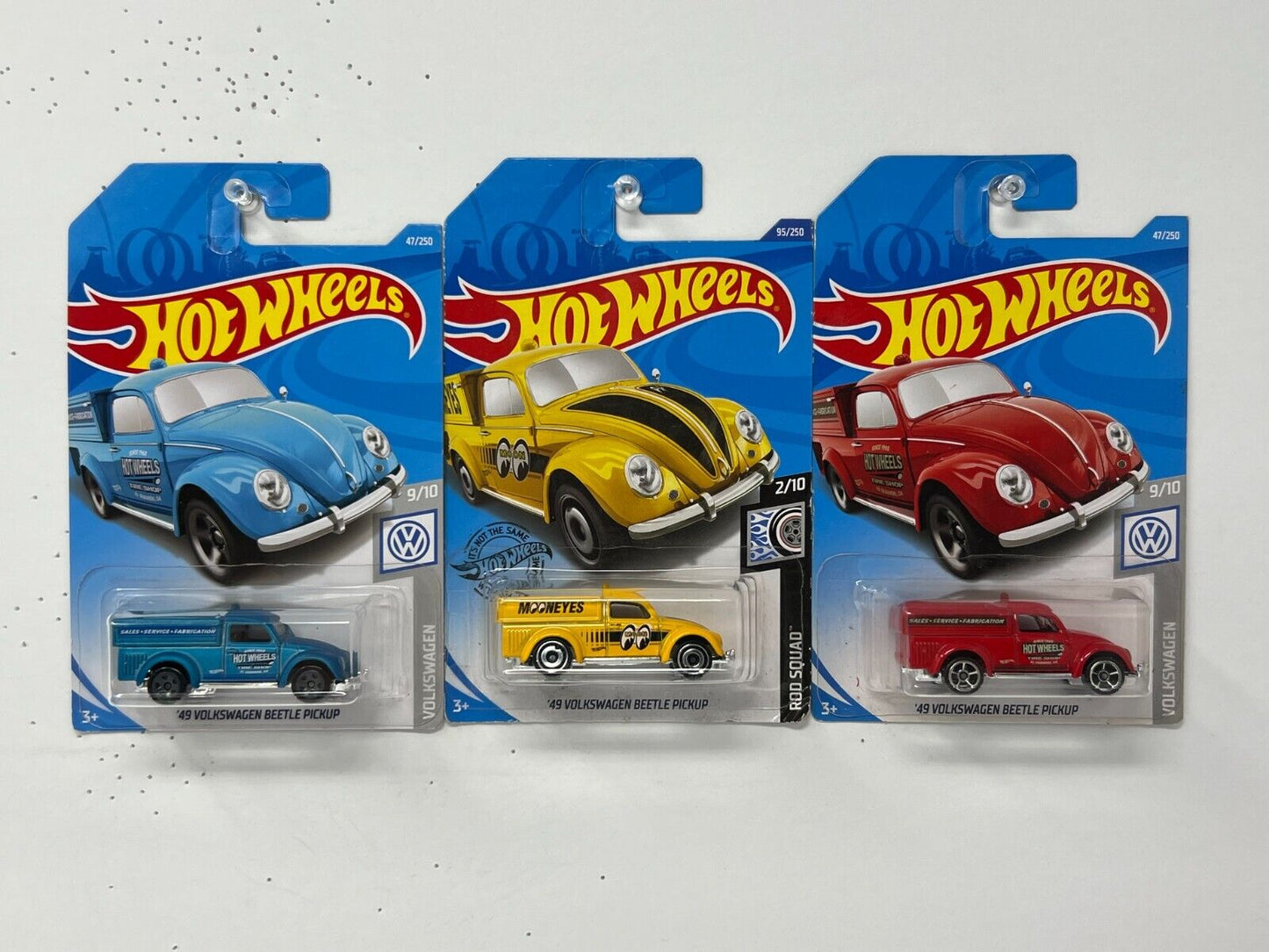 Hot Wheels 1949 Volkswagen Beetle Pickup 1:64 Diecast Lot of 3