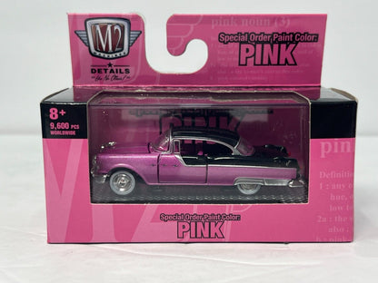 M2 Machines Pink 1955 Pontiac Star Chief 1:64 Diecast