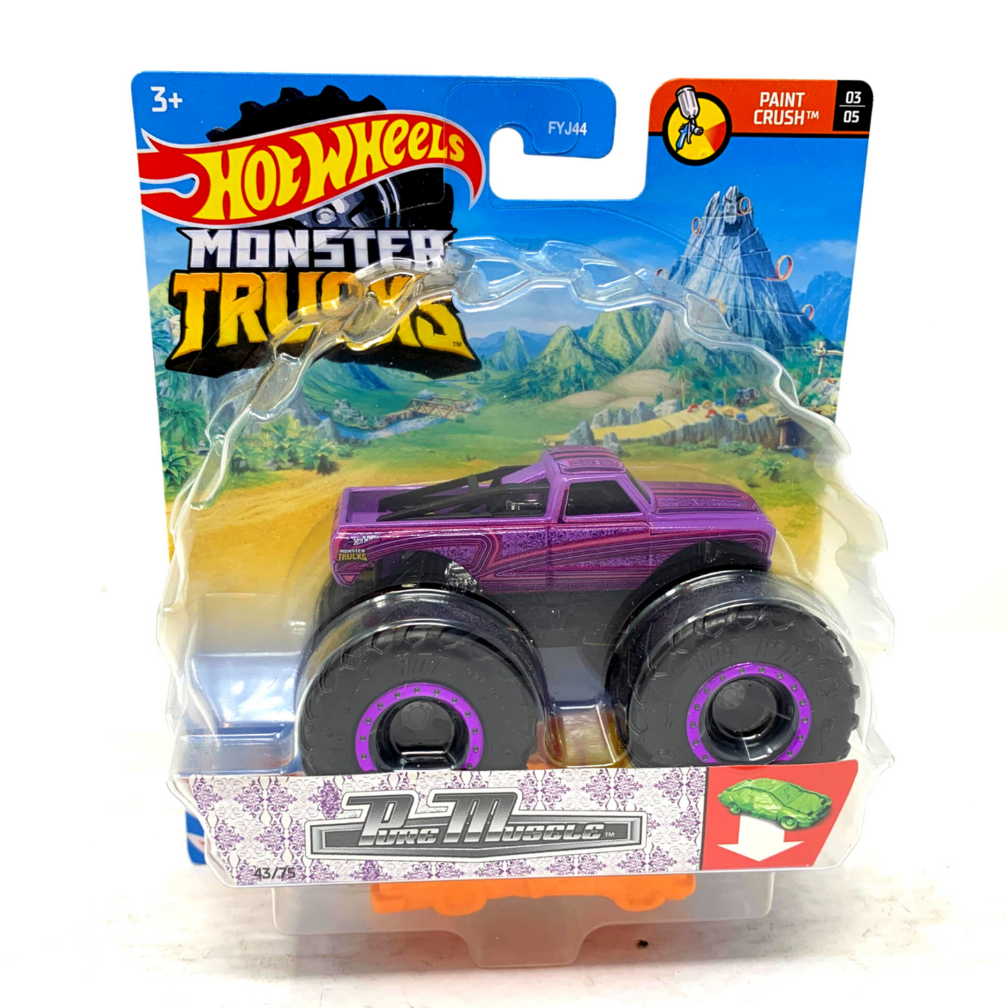 Hot Wheels Monster Trucks Paint Crush Pure Muscle 1:64 Diecast