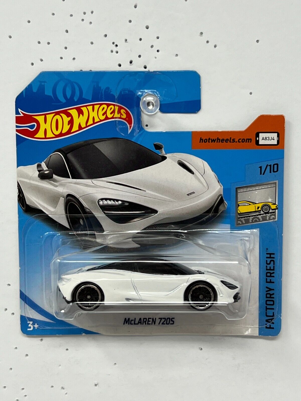 Hot Wheels Factory Fresh McLaren 720S White 1:64 Diecast Short Card