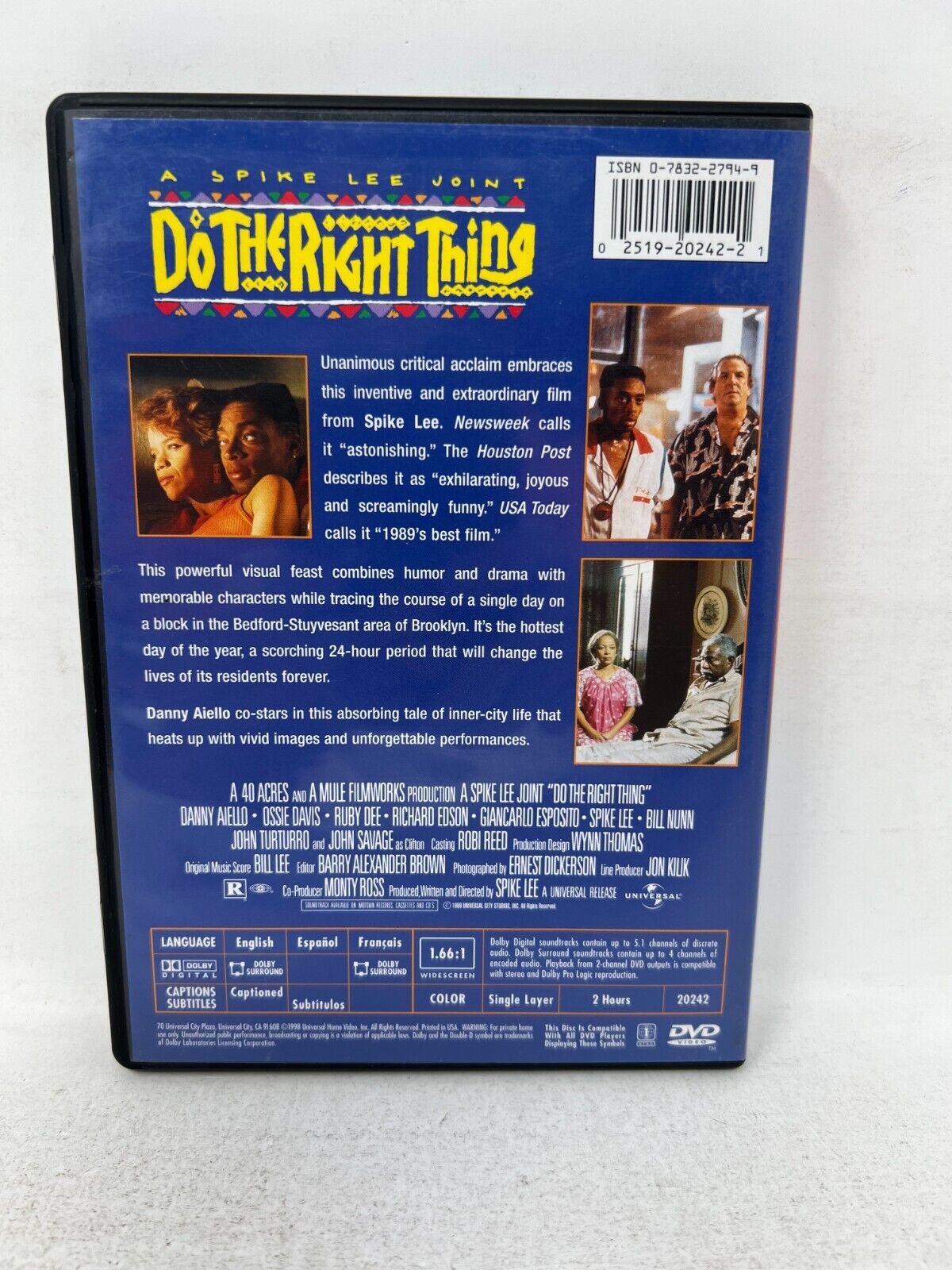 Do the Right Thing (DVD) A Spike Lee Joint Drama  Good Condition!!!