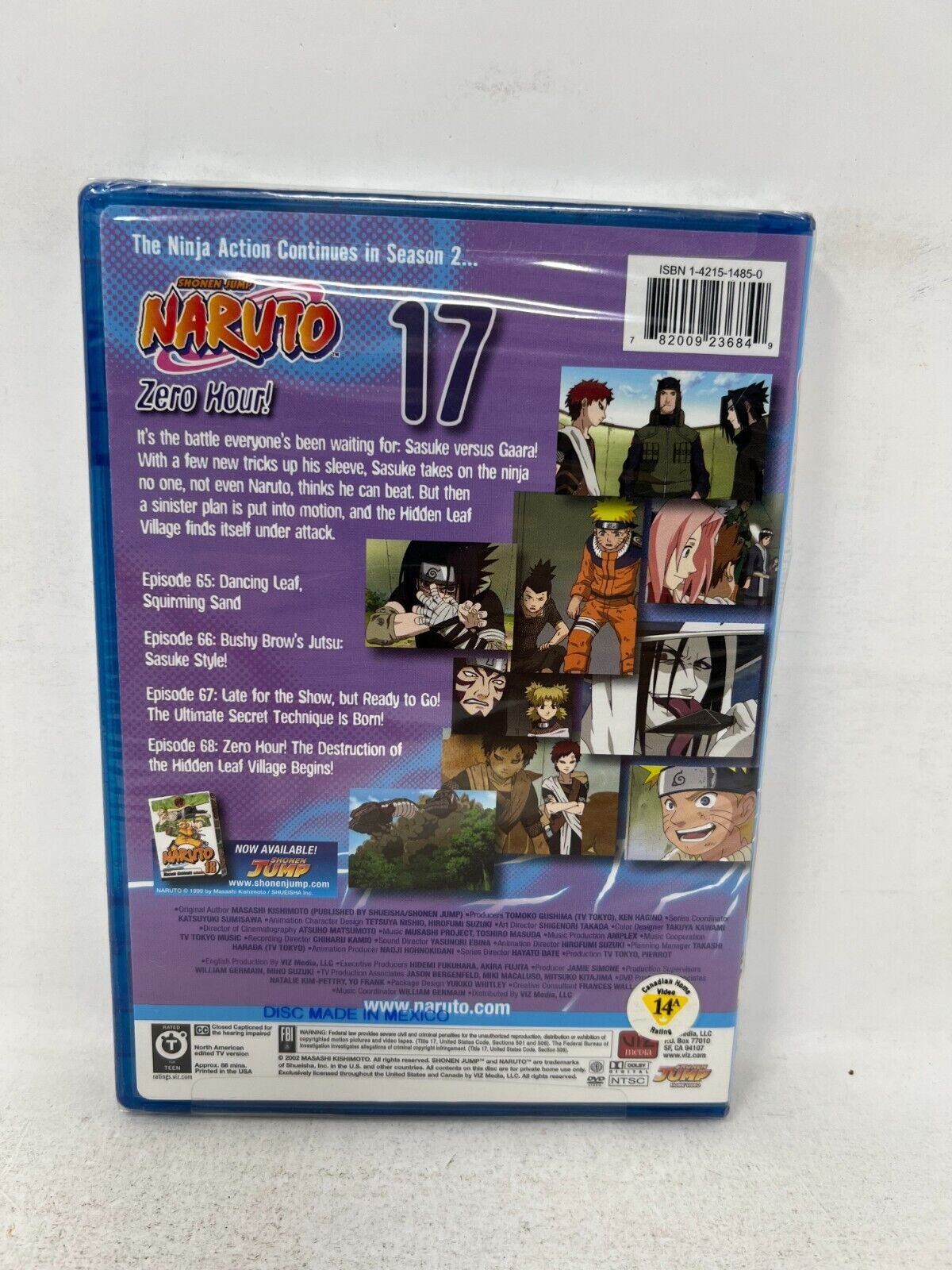 Naruto Volume 17 Zero Hour (DVD) Anime New and Sealed!!!