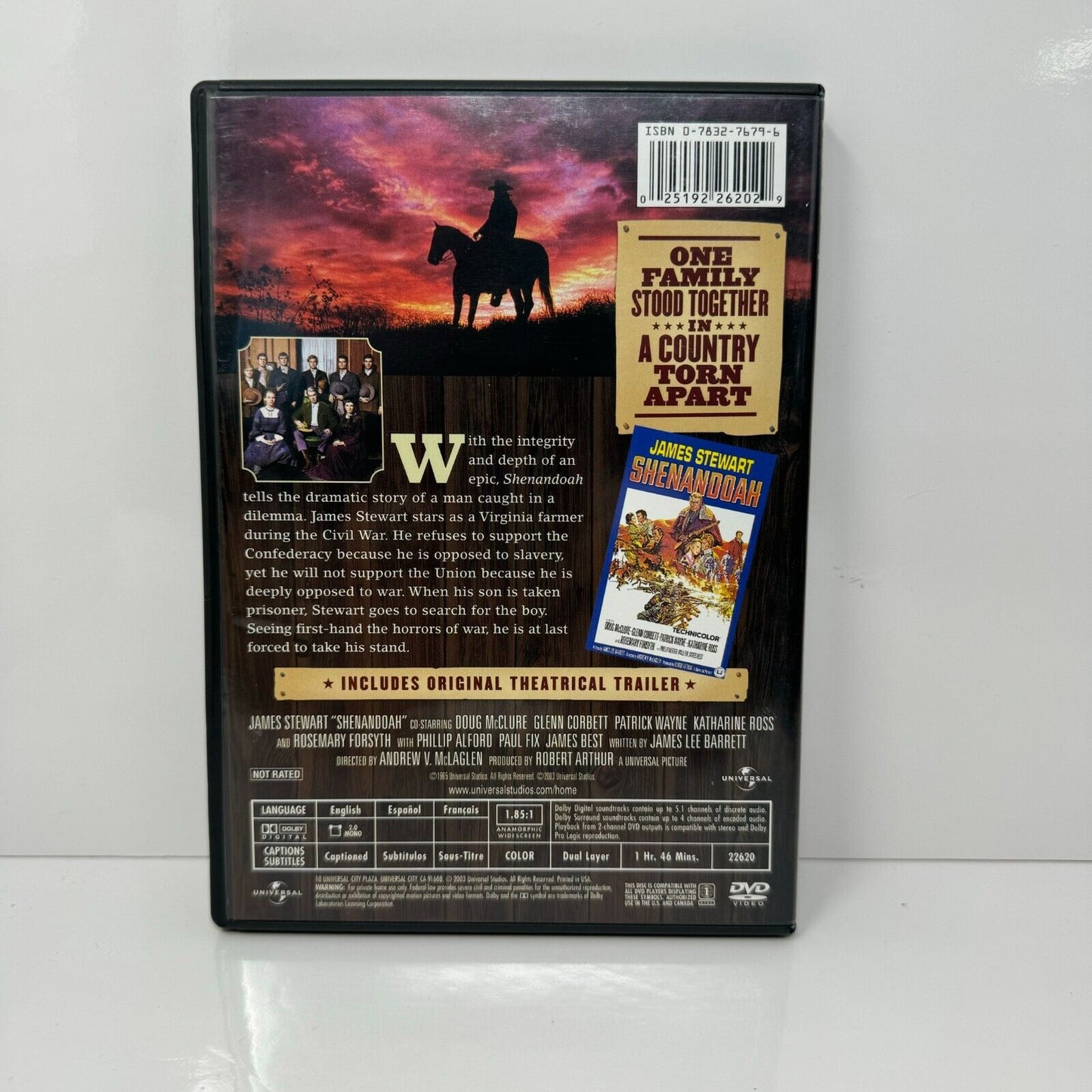 Shenandoah (DVD) James Stewart Universal Western Collection