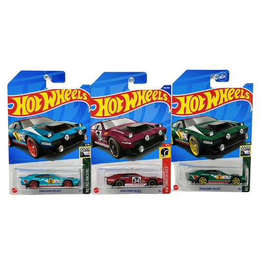 Hot Wheels Retro Racers Dimachinni Veloce 1:64 Diecast Lot of 3