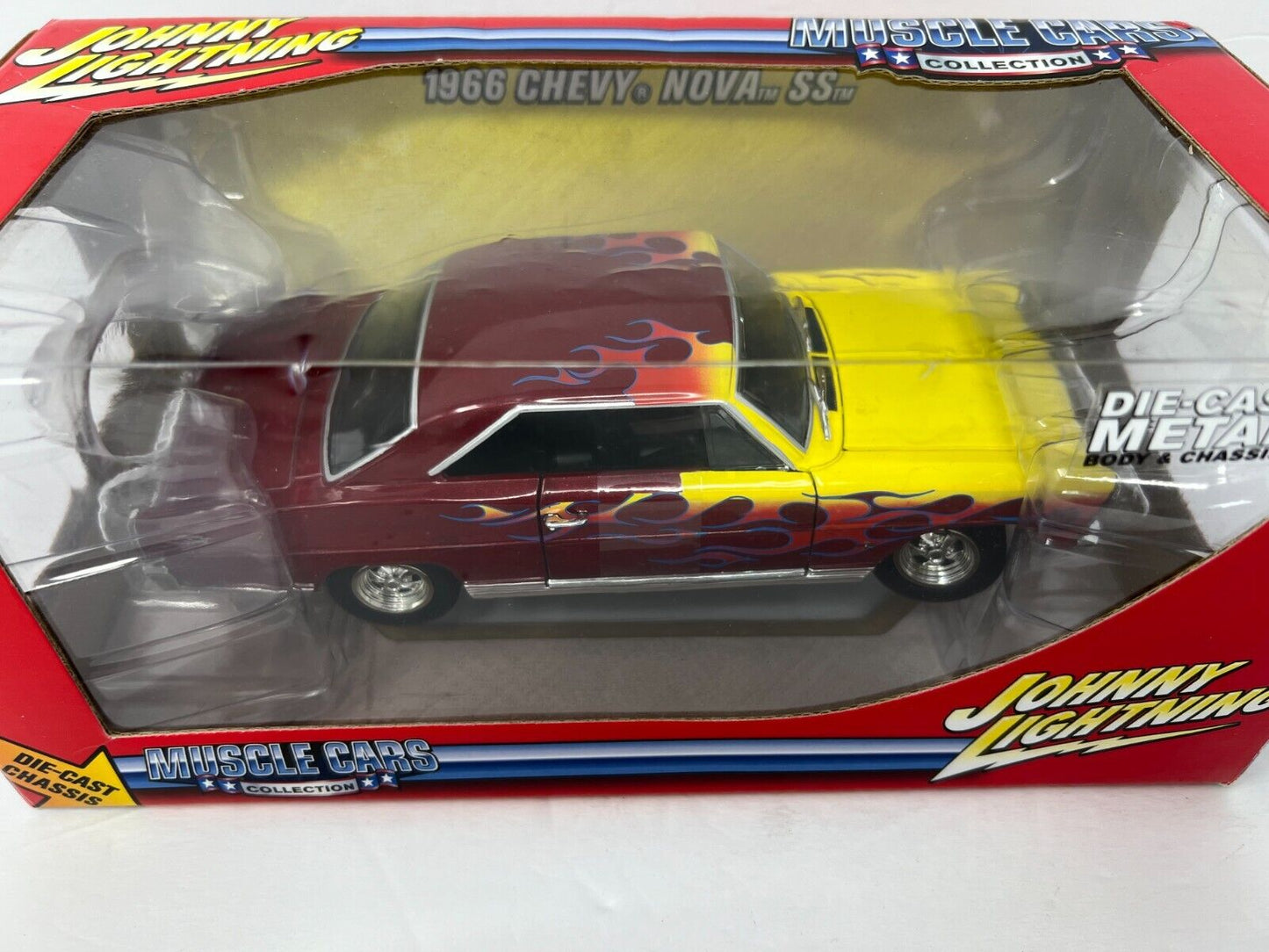 Johnny Lightning Muscle Car 1966 Chevy Nova SS 1:24 Diecast Metal Body & Chassis