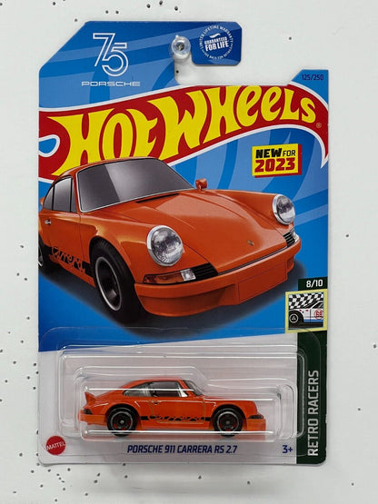 Hot Wheels Retro Racers Porsche 911 Carrera RS 2.7 1:64 Diecast Orange V2