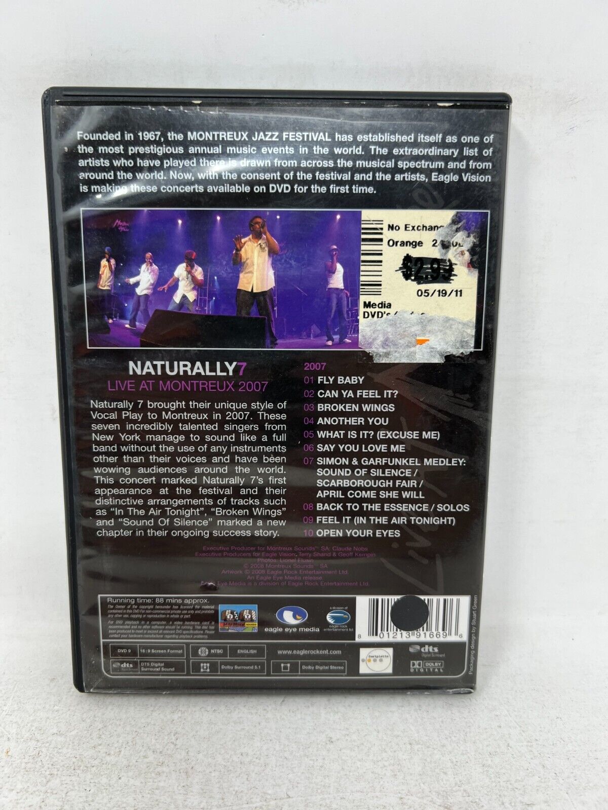 Naturally 7 Live At Montreux 2007 (DVD) Music Concert Good Condition!!!