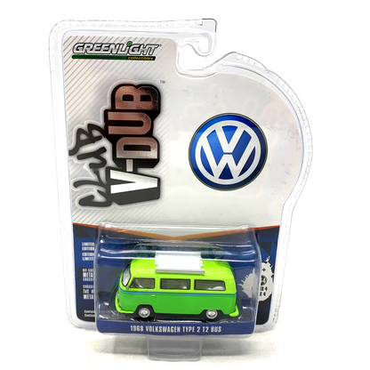 Greenlight 1968 Volkswagen Type 2 T2 Bus Club V-Dub 1:64 Diecast