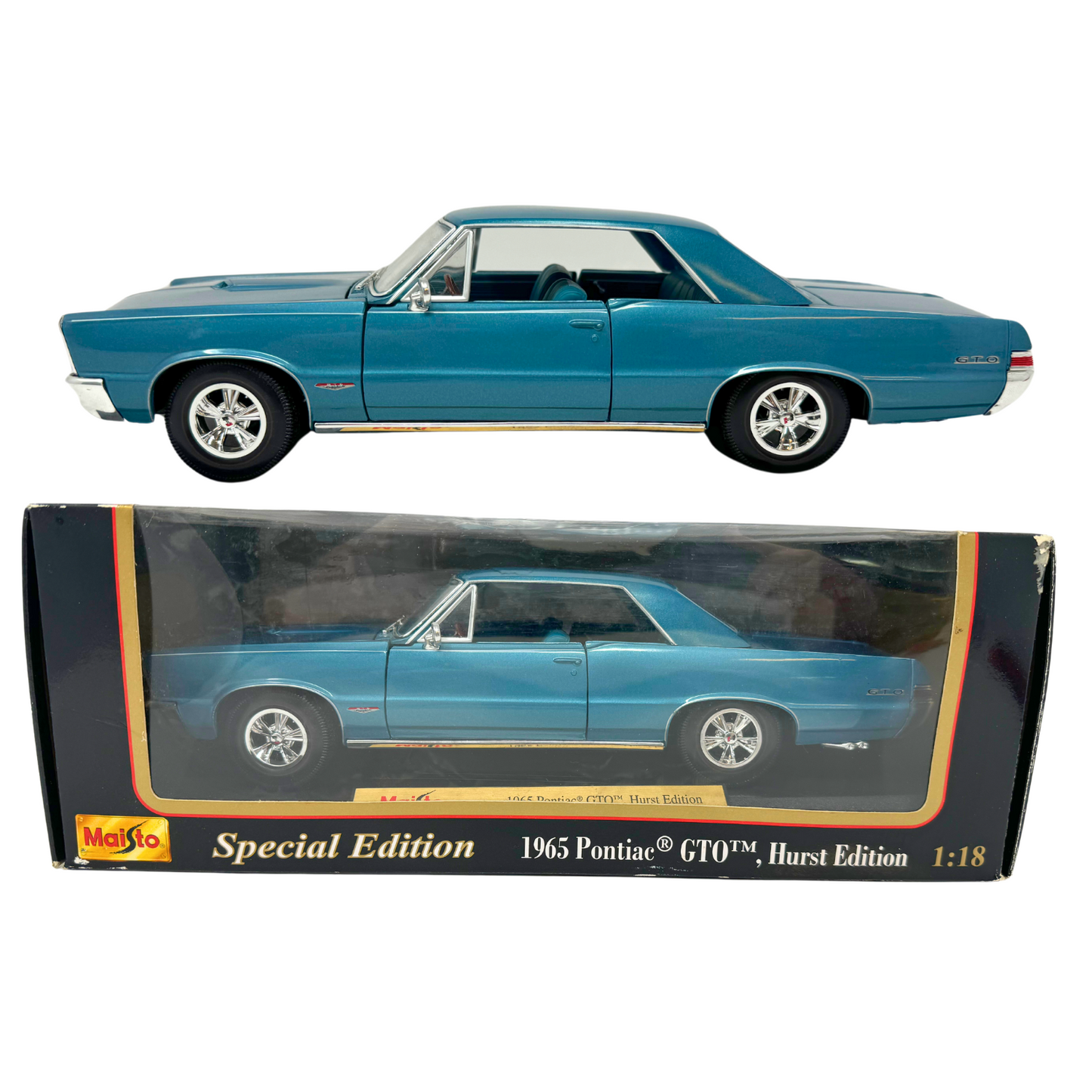 Maisto 1965 Pontiac GTO Hurst Special Edition 1:18 Diecast Blue Color