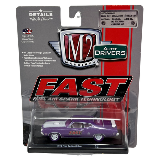 M2 Machines Fast 1970 Ford Torino Cobra CHASE Auto-Drivers 1:64 Diecast