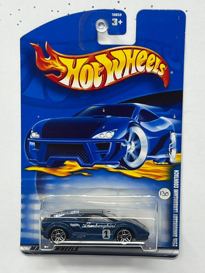 Hot Wheels 25th Anniversary Lamborghini Countach 1:64 Diecast Blue