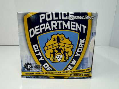 Greenlight NYPD Police Department Ford Crown Victoria Interceptor 1:18 Diecast