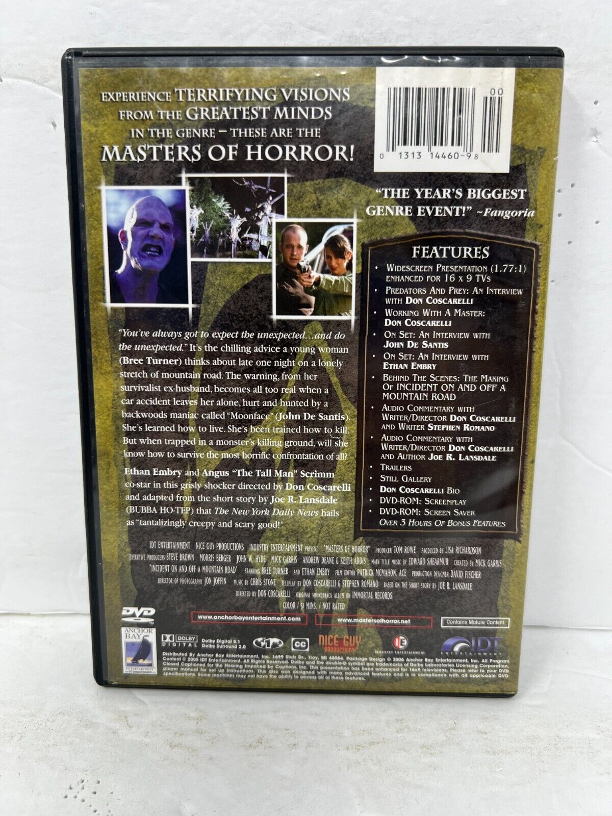 Masters of Horror Incident on and off a Mountain Road (DVD) Horror Good Shape!!!