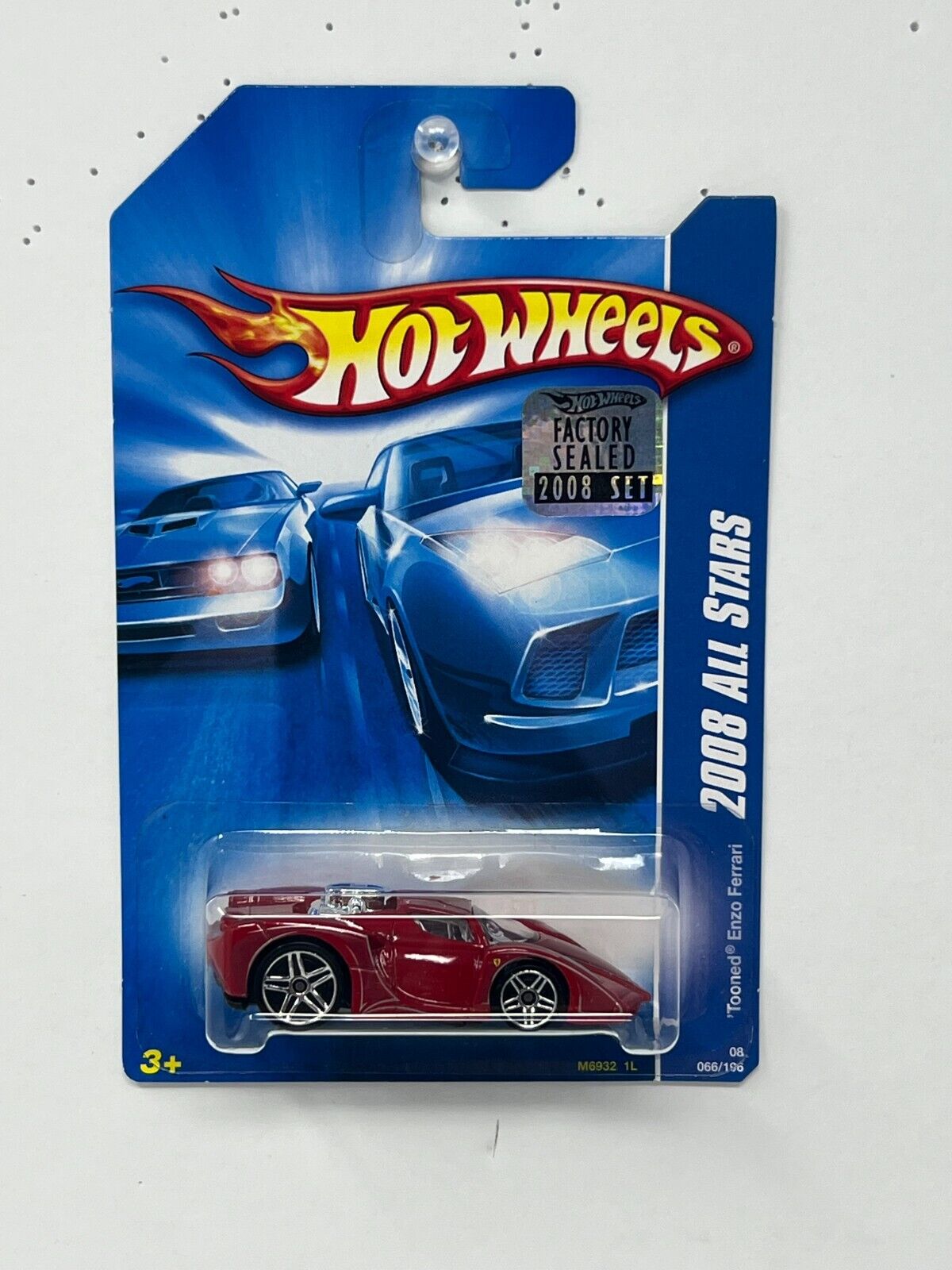 Hot Wheels 2008 All Stars 'Tooned Enzo Ferrari Red 1:64 Diecast Factory Sealed