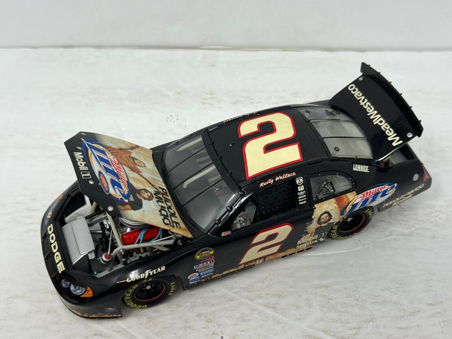 Action Nascar #2 Rusty Wallace Miller Puddle of Mudd 2004 Intrepid 1:24 Diecast