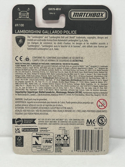 Matchbox Lamborghini Gallardo Police 1:64 Diecast