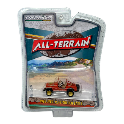 Greenlight All-Terrain 1981 Jeep CJ-7 Golden Eagle 1:64 Diecast