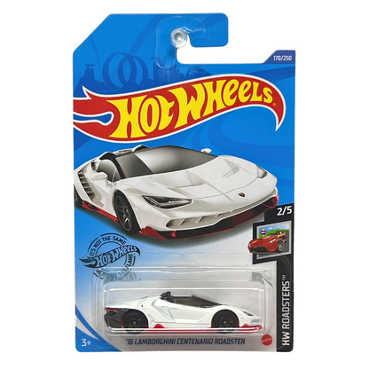 Hot Wheels HW Roadsters 2016 Lamborghini Centenario Roadster 1:64 Diecast White