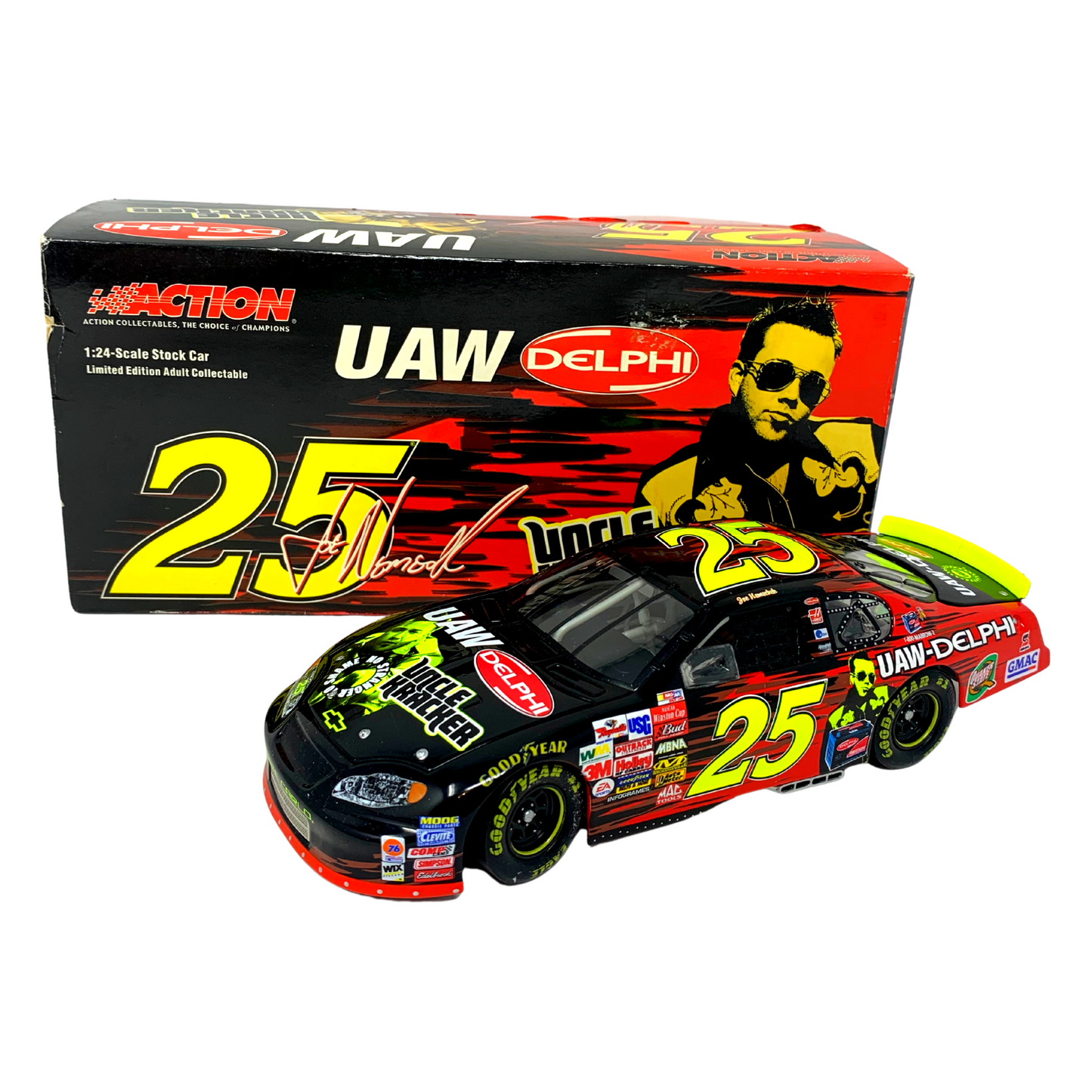 Action Nascar #25 Joe Nemechek UAW Delphi Uncle Kracker Monte Carlo 1:24 Diecast