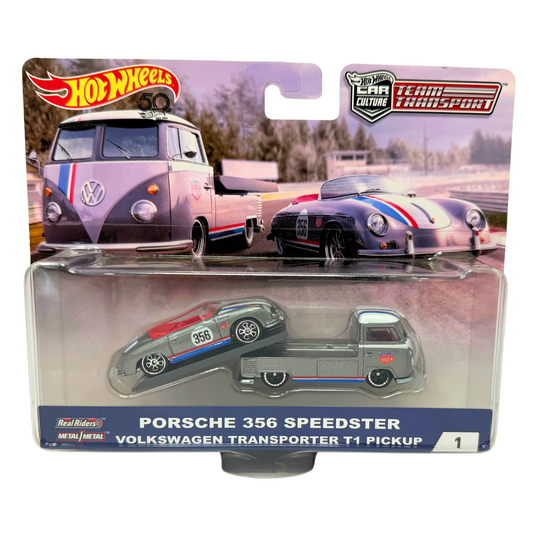 Hot Wheels Premium  #1 Team Transport Porsche 356 & Volkswagen T1 1:64 Diecast