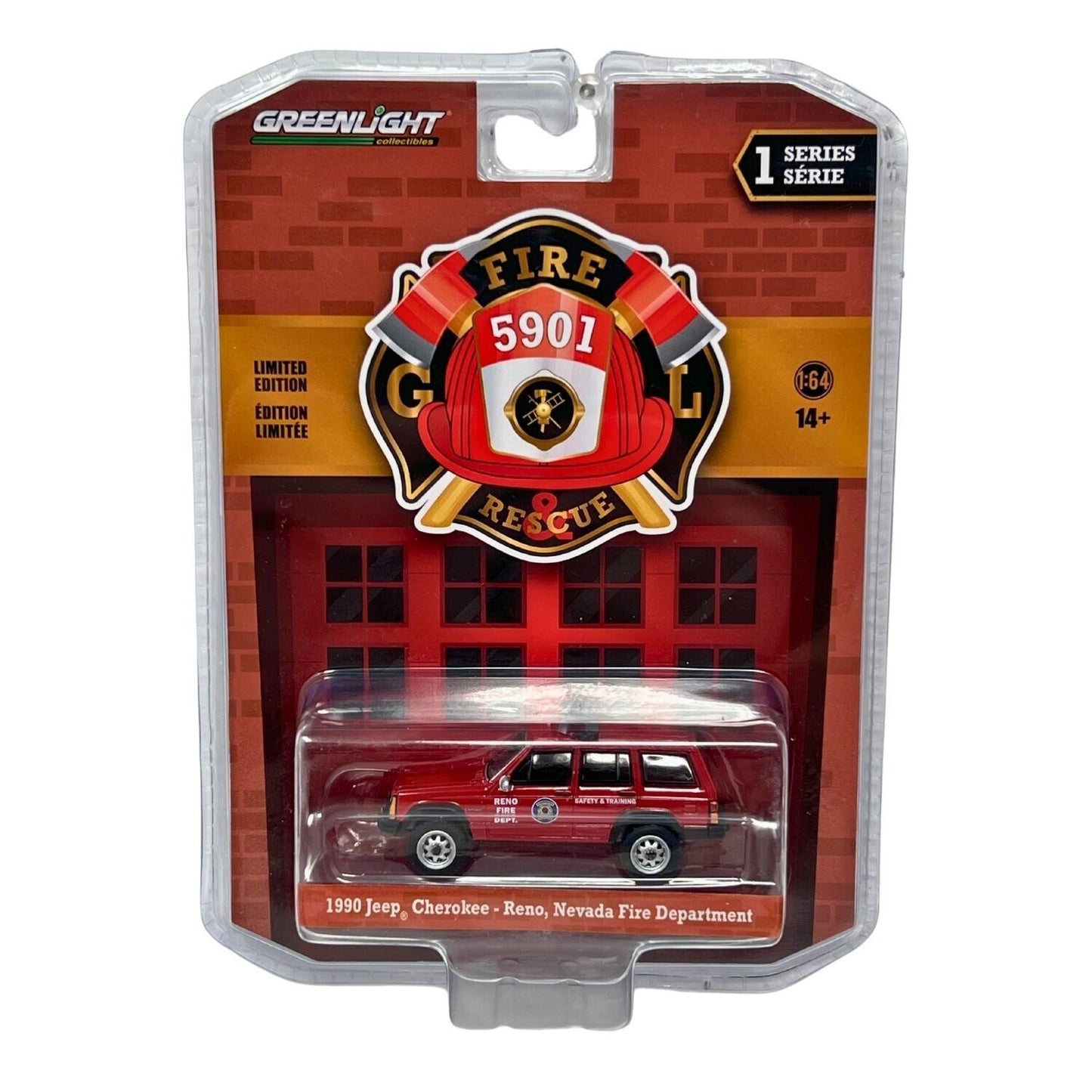 Greenlight Fire & Rescue 1990 Jeep Cherokee 1:64 Diecast