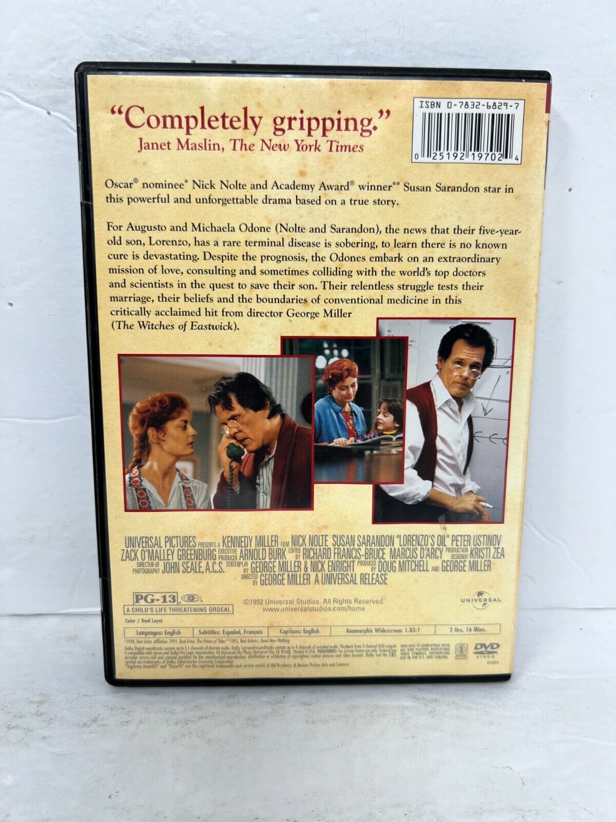 Lorenzo's Oil (DVD) Drama Good Condition!!!