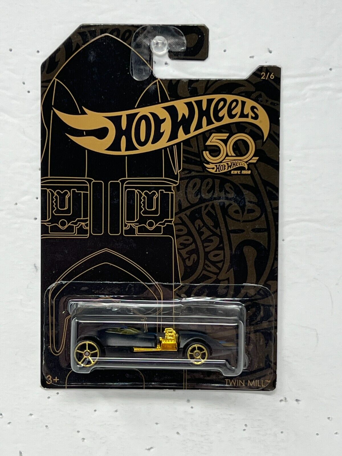 Hot Wheels Black and Gold 50th Anniversary Twin Mill 1:64 Diecast