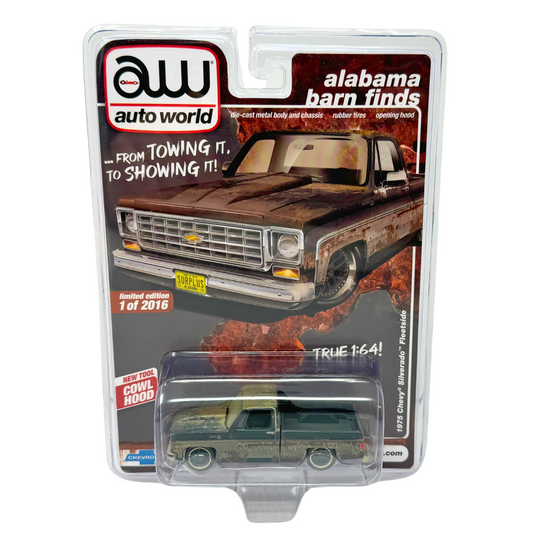 Auto World Alabama Barn Finds 1975 Chevy Silverado Fleetside Rusty 1:64 Diecast