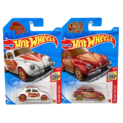 Hot Wheels Holiday Racers Volkswagen Beetle 1:64 Diecast Lot of 2