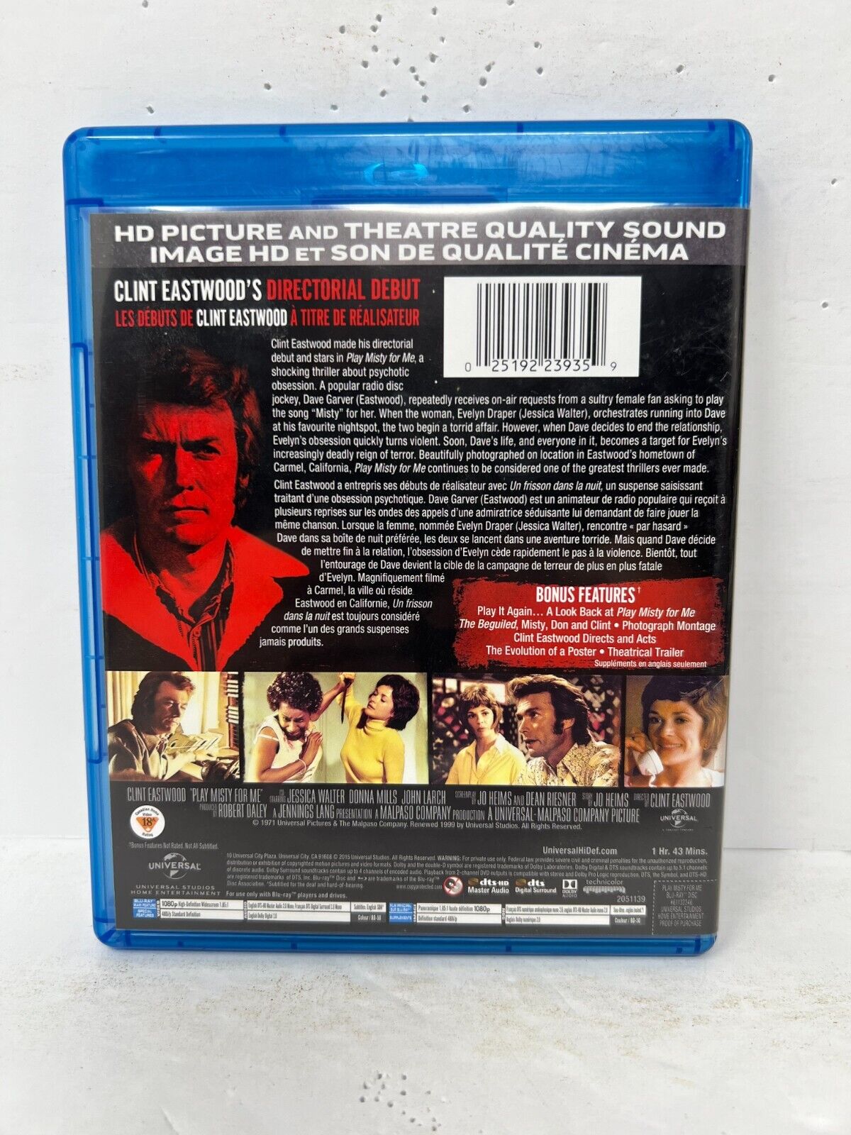 Play Misty for Me (Blu-ray) Thriller Good Condition!!!