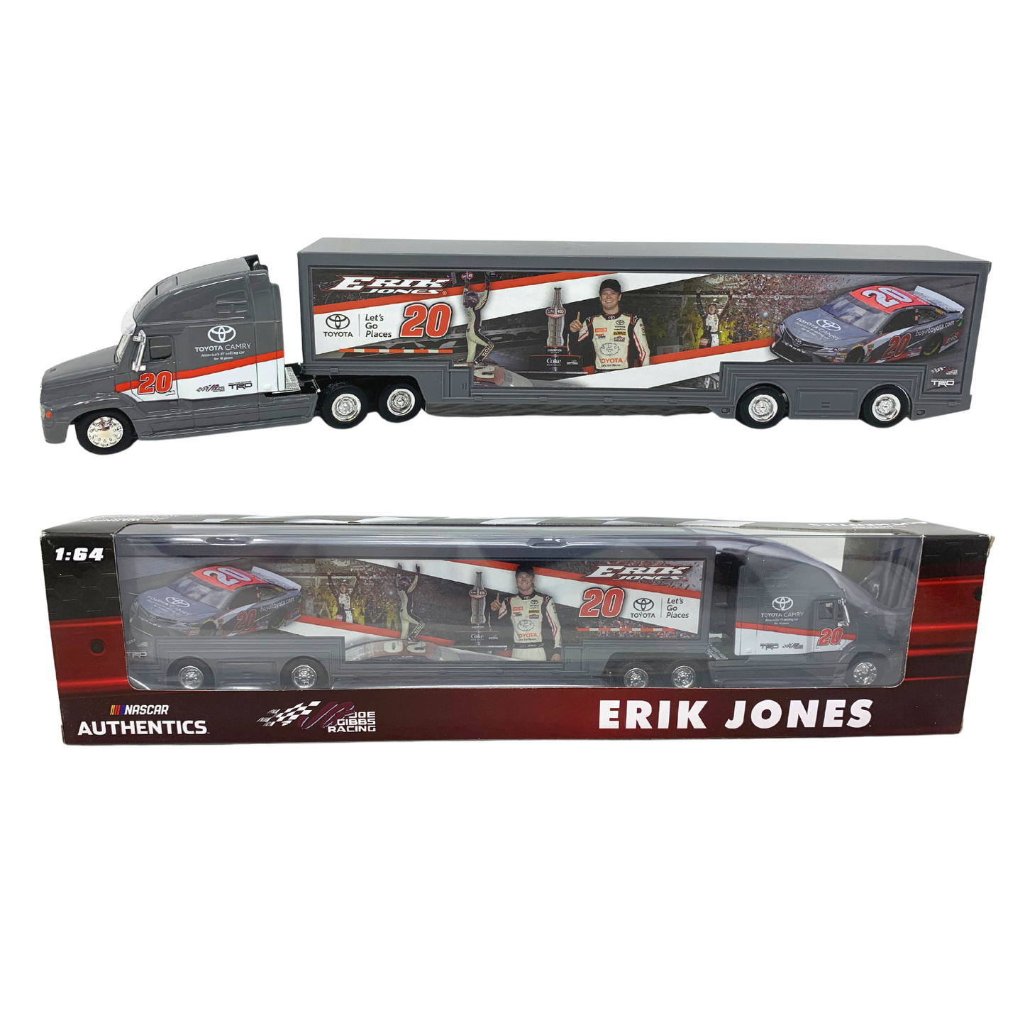 Nascar Authentics #20 Team Toyota Erik Jones Transport Hauler Truck 1:64 Diecast