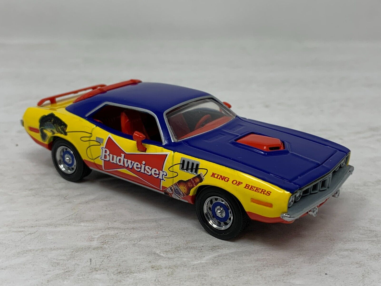 Matchbox 1971 Plymouth Barracuda Budweiser Fly Fishing 1:43 Diecast