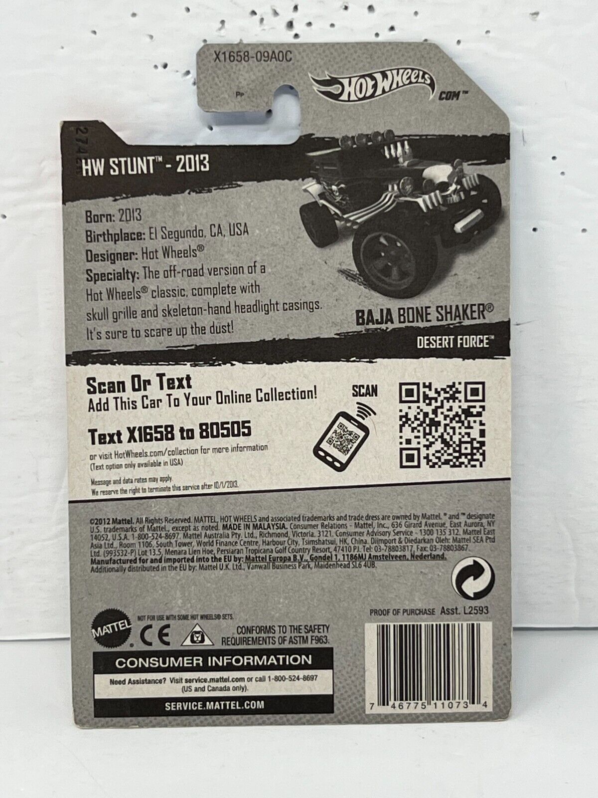 Hot Wheels HW Stunt Baja Bone Shaker Fantasy Cars 1:64 Diecast