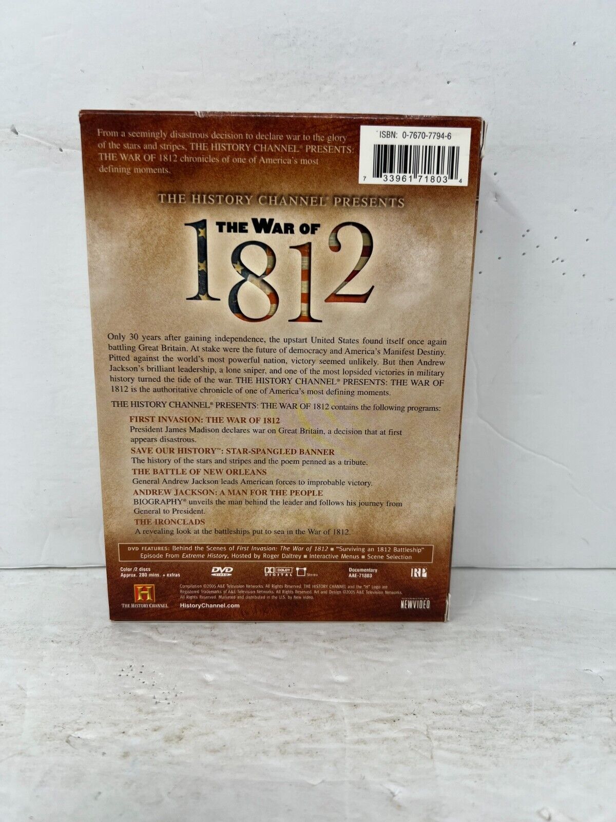 The History Channel Presents: The War Of 1812 (DVD) Documentary Good Condition!!