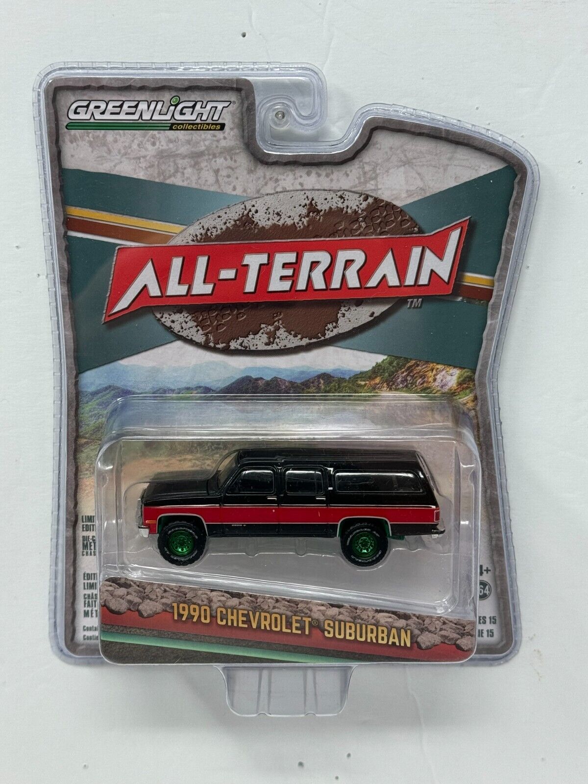 Greenlight All Terrain 1990 Chevrolet Suburban CHASE Green Machine 1:64 Diecast