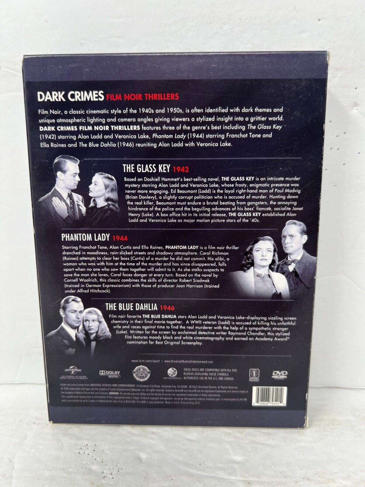 TCM Dark Crimes Film Noir Thrillers (DVD) Crime