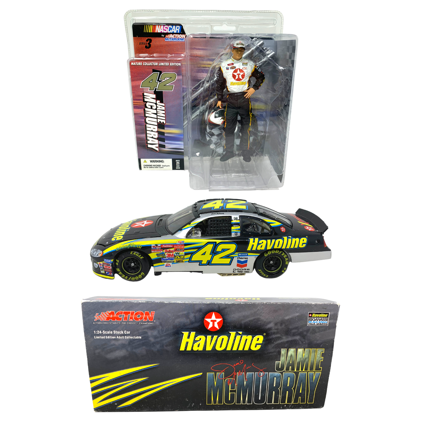 Action Nascar #42 Jamie McMurray Havoline  1:24 Diecast & McFarlane Figure