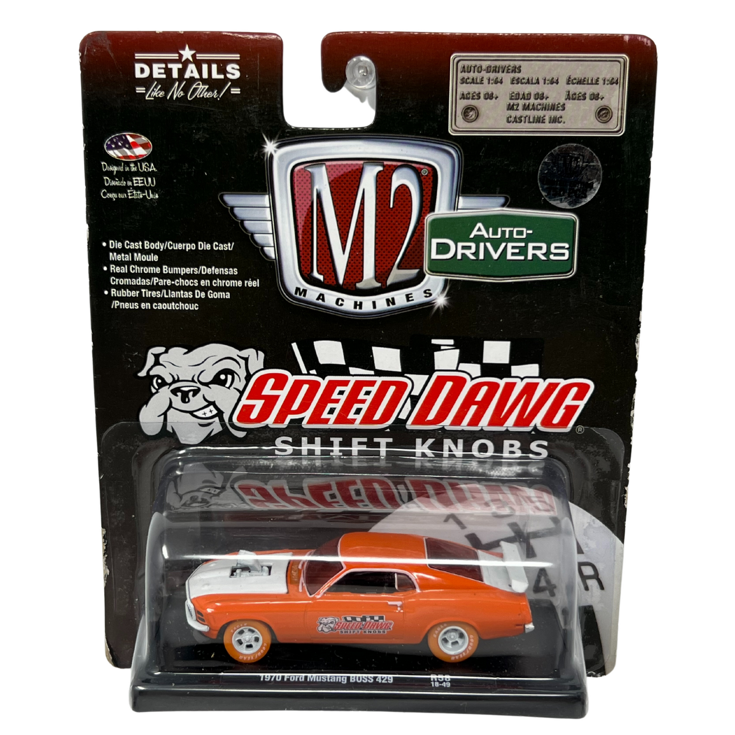 M2 Machines Auto-Drivers 1970 Ford Mustang Boss 429 CHASE 1:64 Diecast