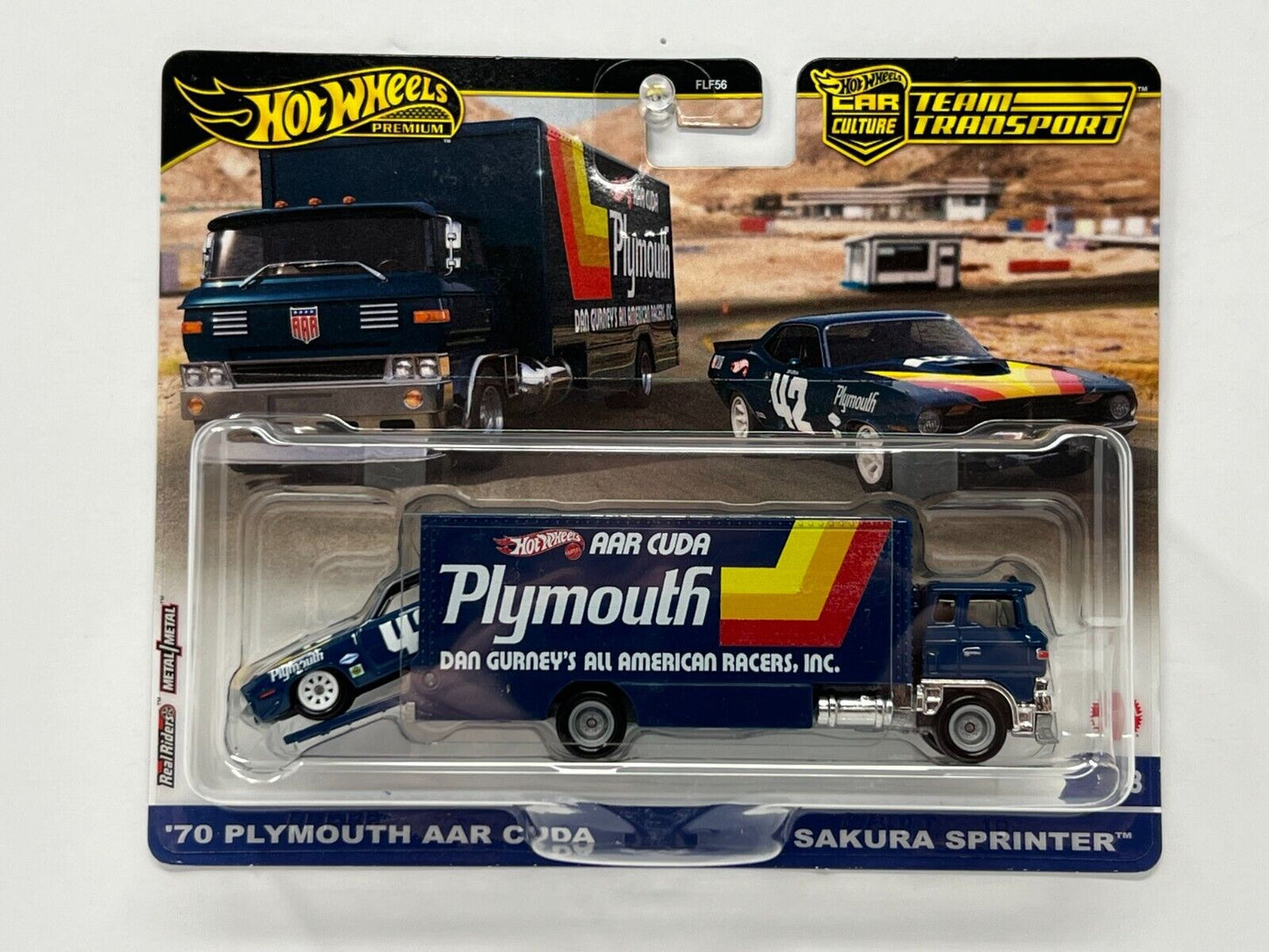 Hot Wheels Team Transport #63 1970 Plymouth Cuda & Sakura Sprinter 1:64 Diecast