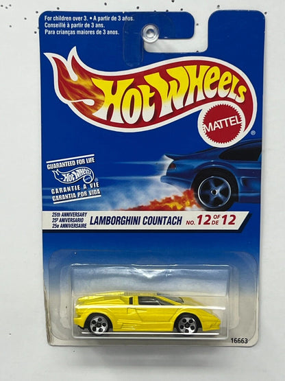 Hot Wheels 25th Anniversary Lamborghini Countach 1:64 Diecast Yellow