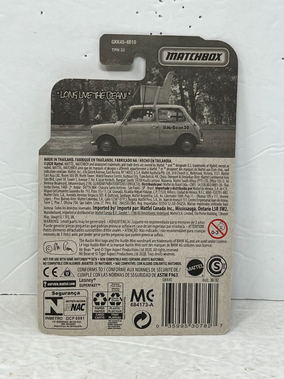 Matchbox Mr. Bean Mini Cooper 1:64 Diecast V3