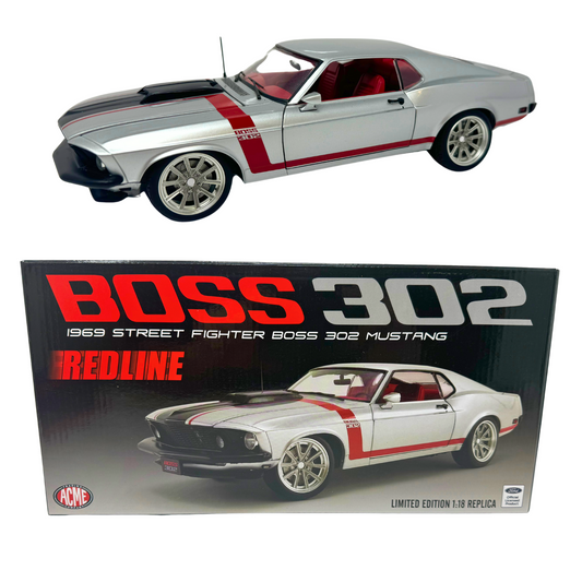 Acme 1969 Street Fighter Boss 302 Mustang Redline 1:18 Diecast 1 of 912