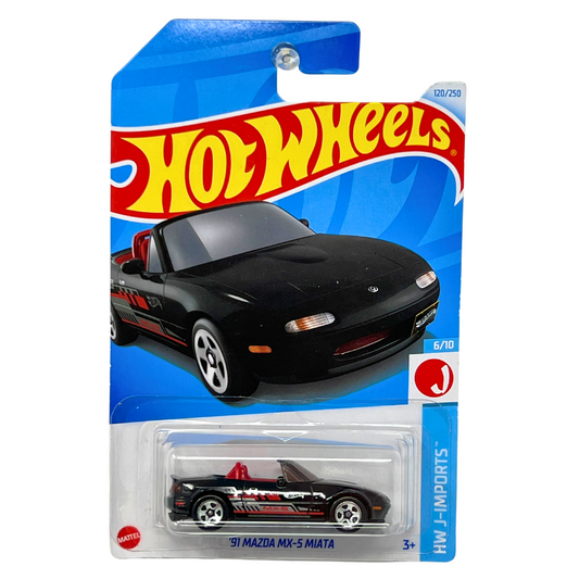 Hot Wheels HW J-Imports 1991 Mazda MX-5 Miata 1:64 Diecast