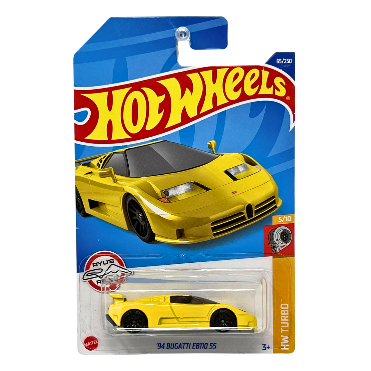 Hot Wheels HW Turbo '94 Bugatti EB110 SS Yellow 1:64 Diecast