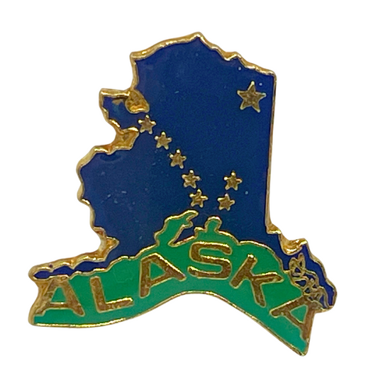 Alaska Map Souvenir Cities & States Lapel Pin CPS1